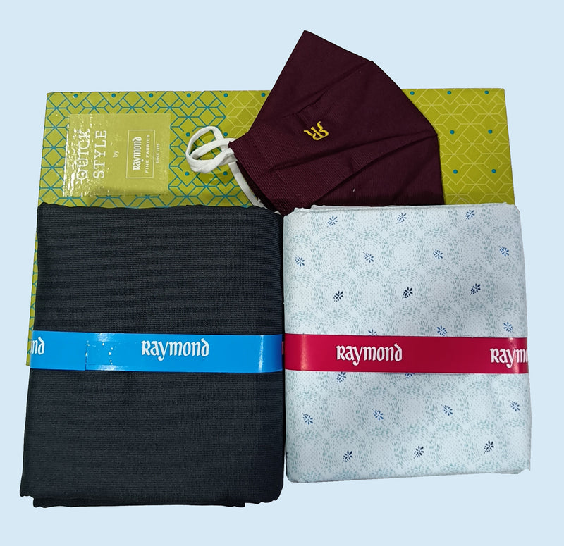 Raymond Unstitched Cotton Blend Shirt & Trouser Fabric Printed