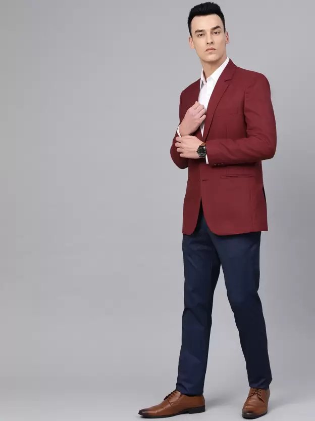 Mans Fab PolyViscose Rayon Solid Blazer