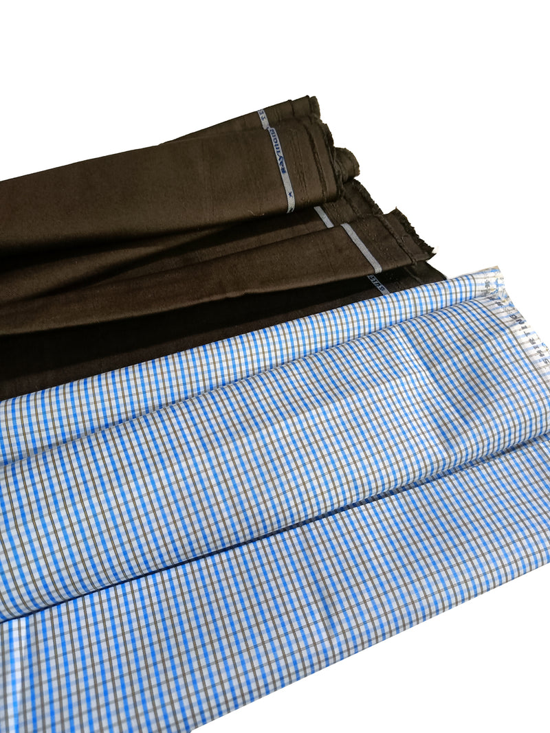 Raymond Pure Cotton Checkered Shirt & Trouser Fabric