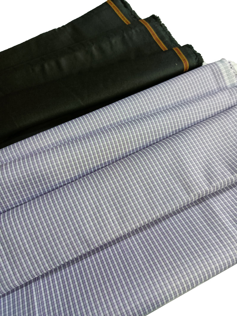 Raymond Pure Cotton Checkered Shirt & Trouser Fabric