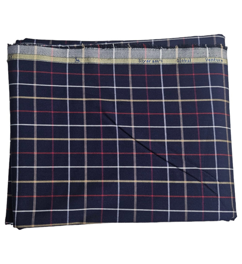 Siyaram Cotton Checks Printed Shirt Fabric (Unstitched)