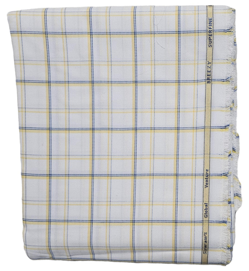 Siyaram Cotton Checks Printed Shirt Fabric (Unstitched)