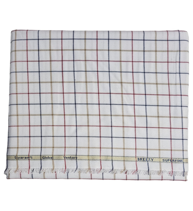 Siyaram Cotton Checks Printed Shirt Fabric (Unstitched)