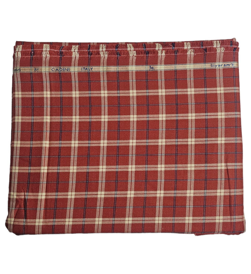 Siyaram Cotton Checks Printed Shirt Fabric (Unstitched)