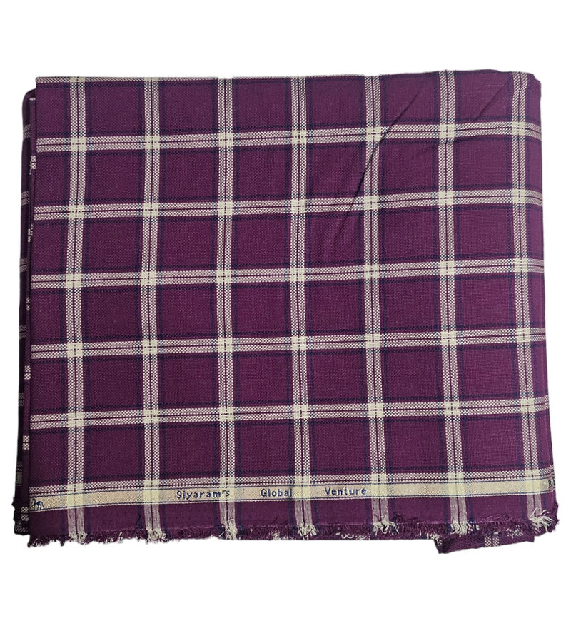 Siyaram Cotton Checks Printed Shirt Fabric (Unstitched)