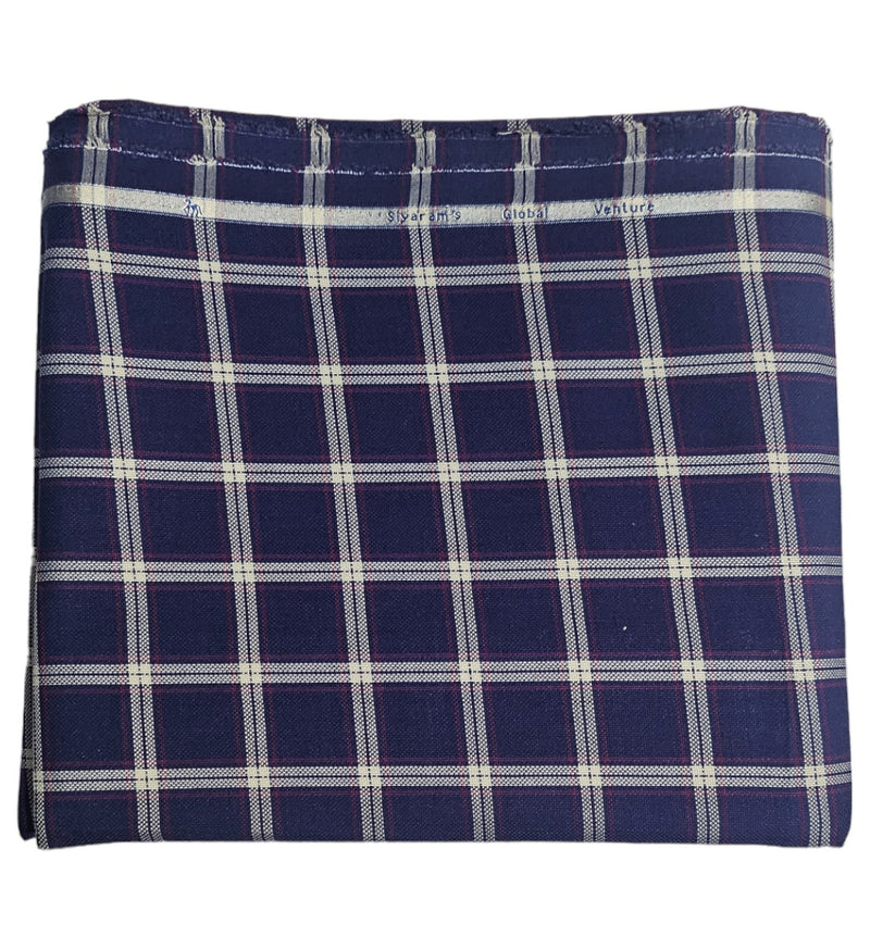 Siyaram Cotton Checks Printed Shirt Fabric (Unstitched)