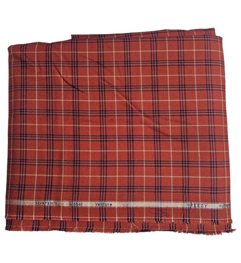 Siyaram Cotton Checks Printed Shirt Fabric (Unstitched)