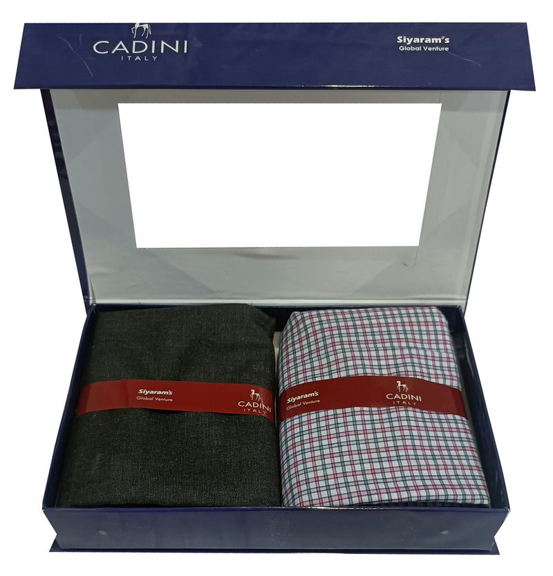 Siyaram Cadini Cotton Checks Shirt & Trouser Fabric (Unstitched)