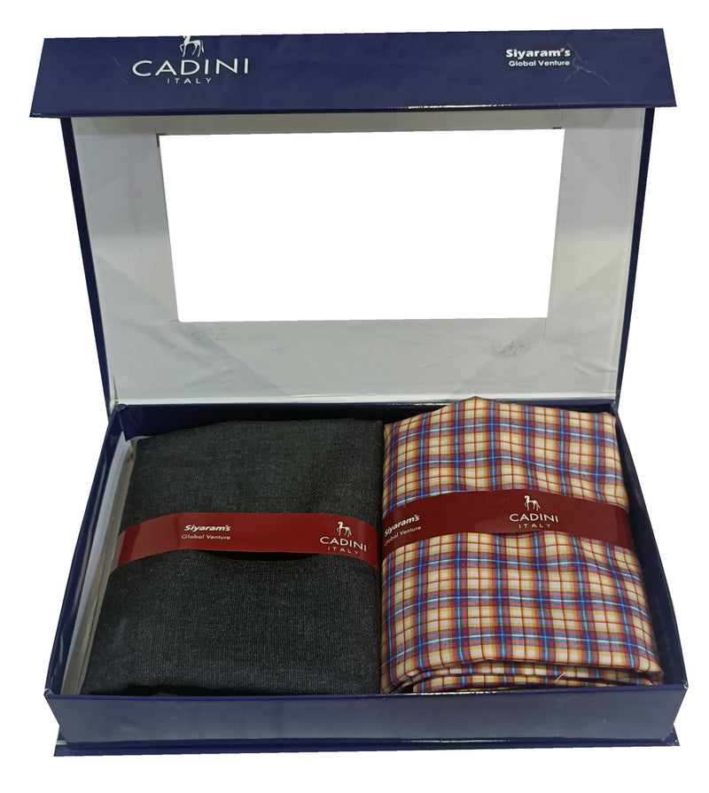 Siyaram Cadini Cotton Checks Shirt & Trouser Fabric (Unstitched)