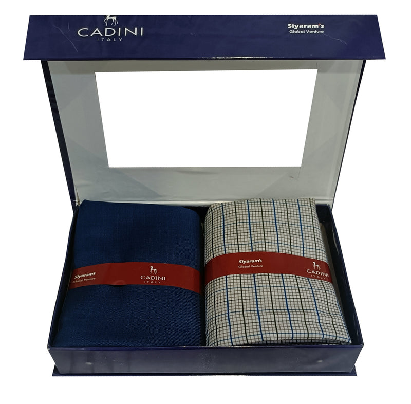 Siyaram Cadini Cotton Checks Shirt & Trouser Fabric (Unstitched)