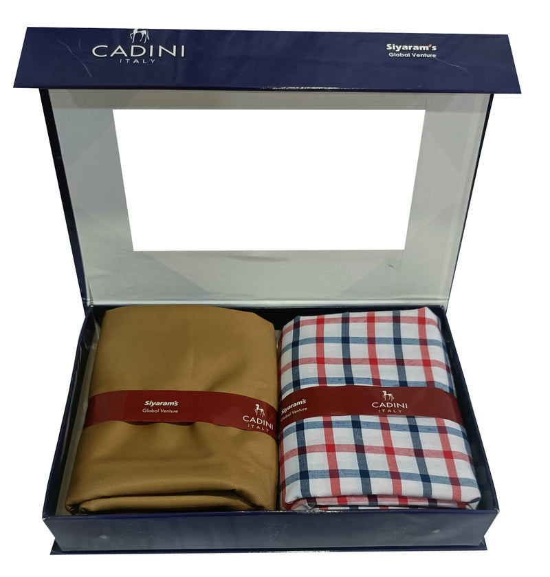 Siyaram Cadini Cotton Checks Shirt & Trouser Fabric (Unstitched)