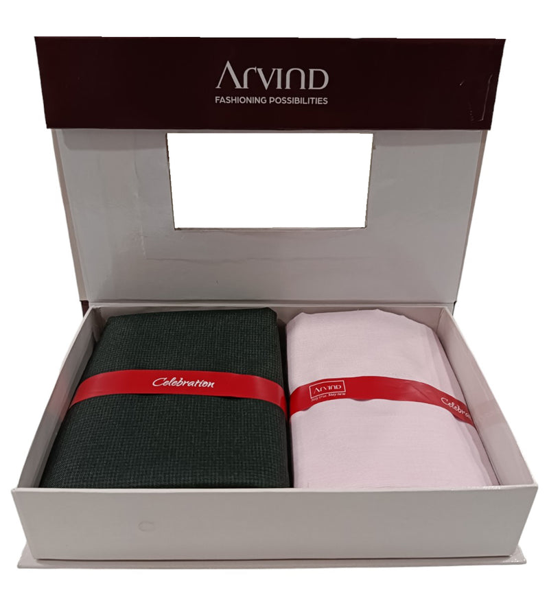 Arvind Unstitched Cotton Blend Shirt & Trouser Fabric