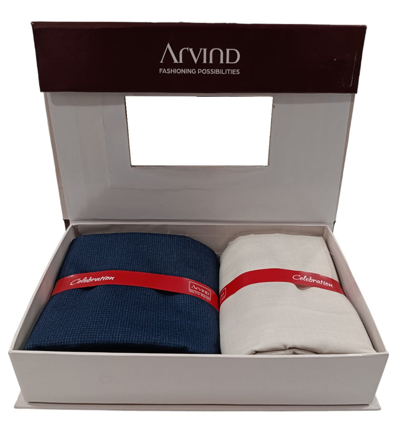 Arvind Unstitched Cotton Blend Shirt & Trouser Fabric