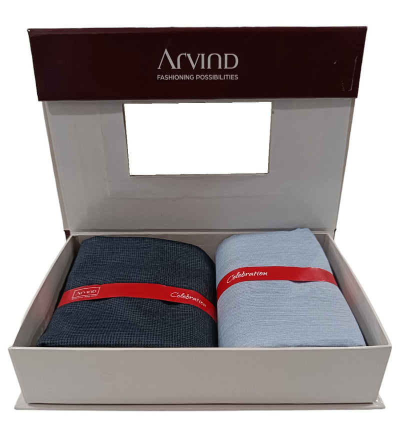 Arvind Unstitched Cotton Blend Shirt & Trouser Fabric