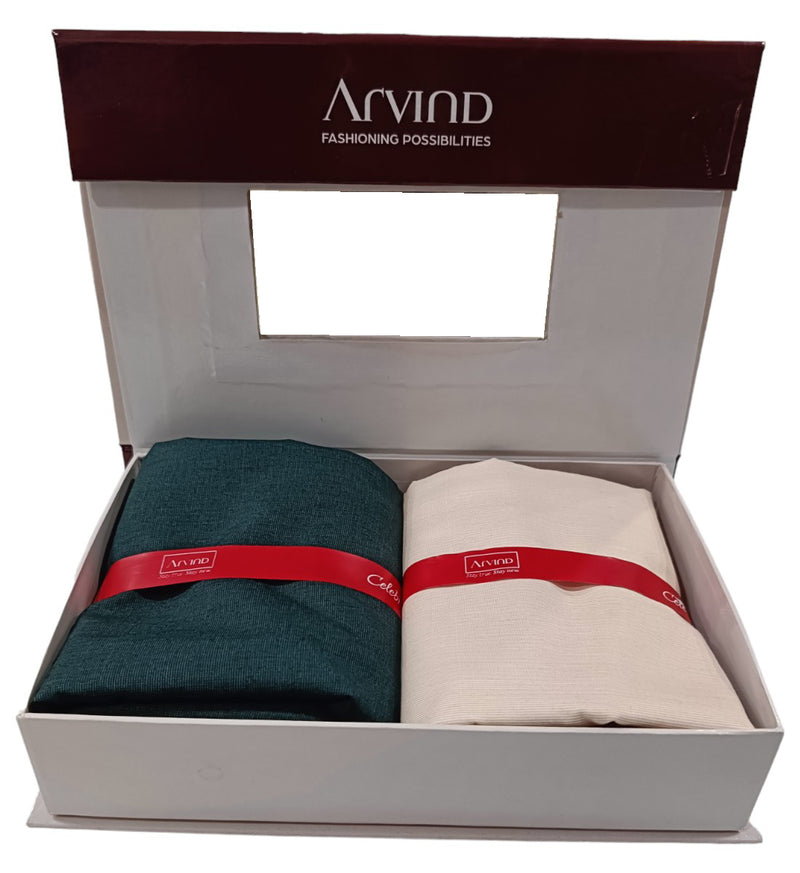 Arvind Unstitched Cotton Blend Shirt & Trouser Fabric