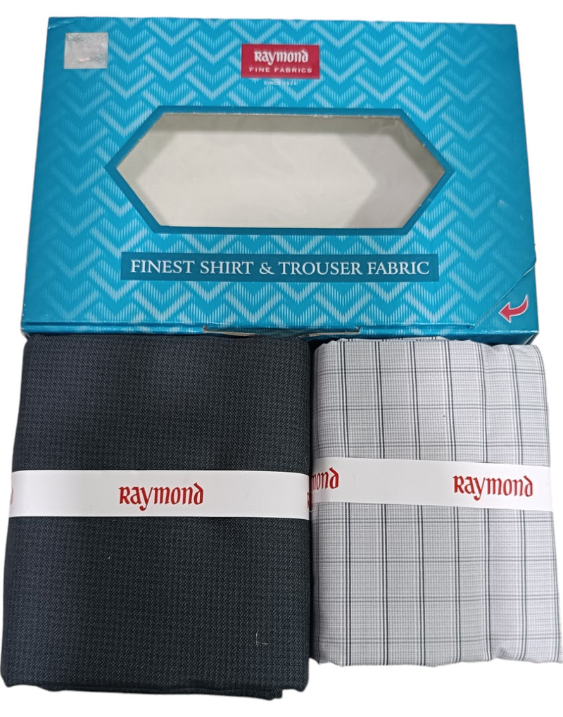 Raymond Unstitched Cotton  Checkered Shirt & Trouser Fabric