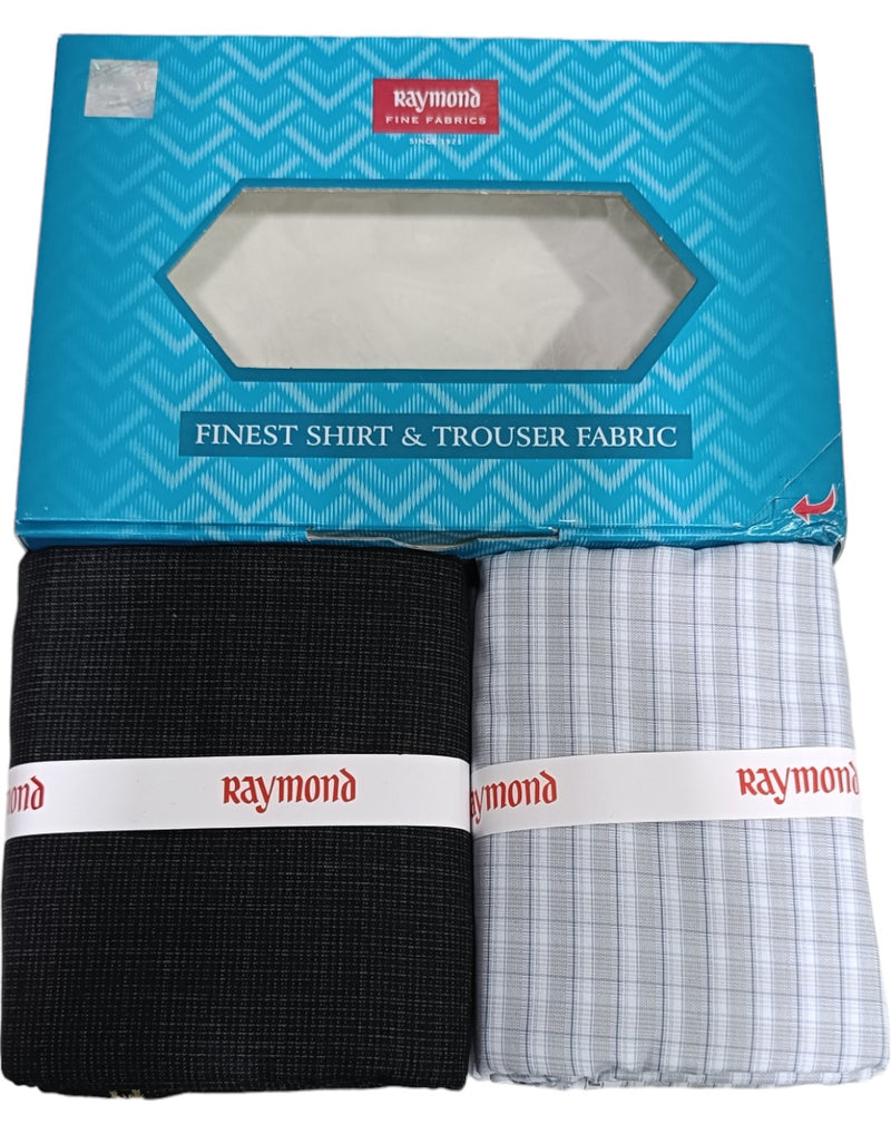 Raymond Unstitched Cotton  Checkered Shirt & Trouser Fabric