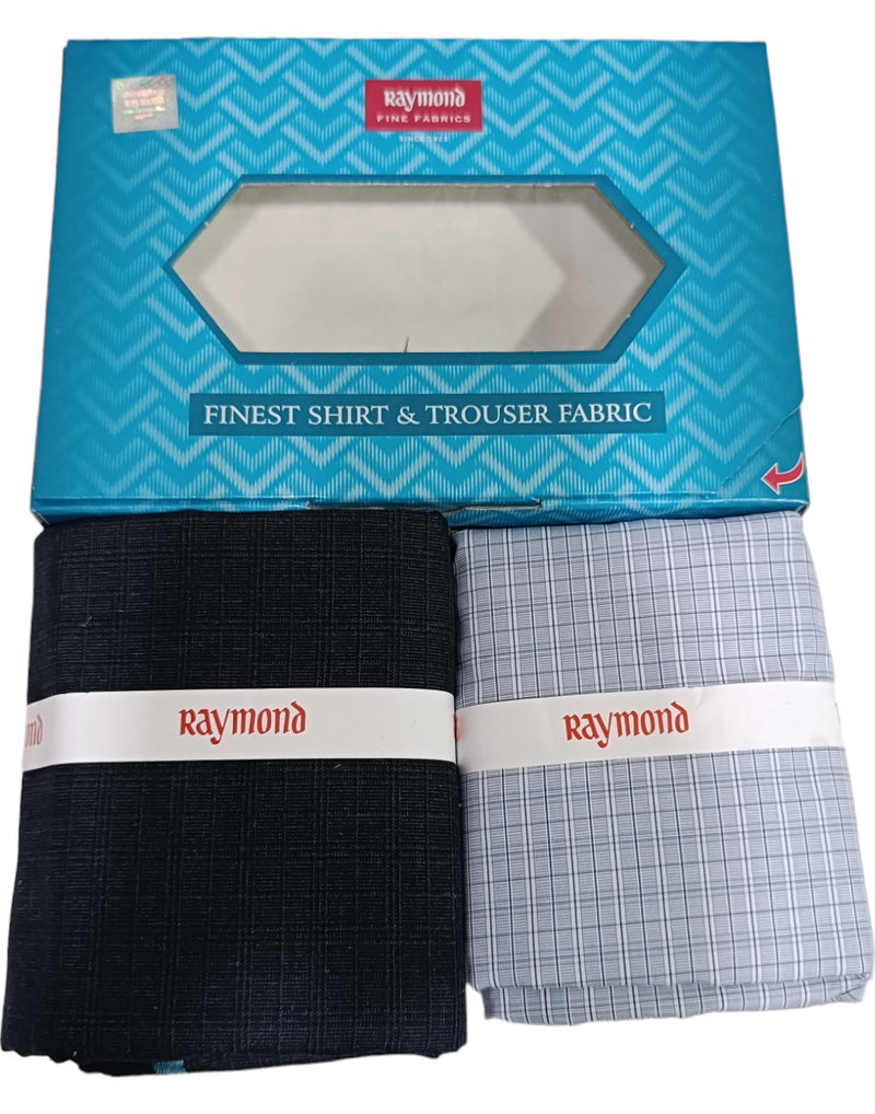 Raymond Unstitched Cotton  Checkered Shirt & Trouser Fabric