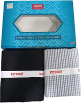 Raymond Unstitched Cotton  Checkered Shirt & Trouser Fabric