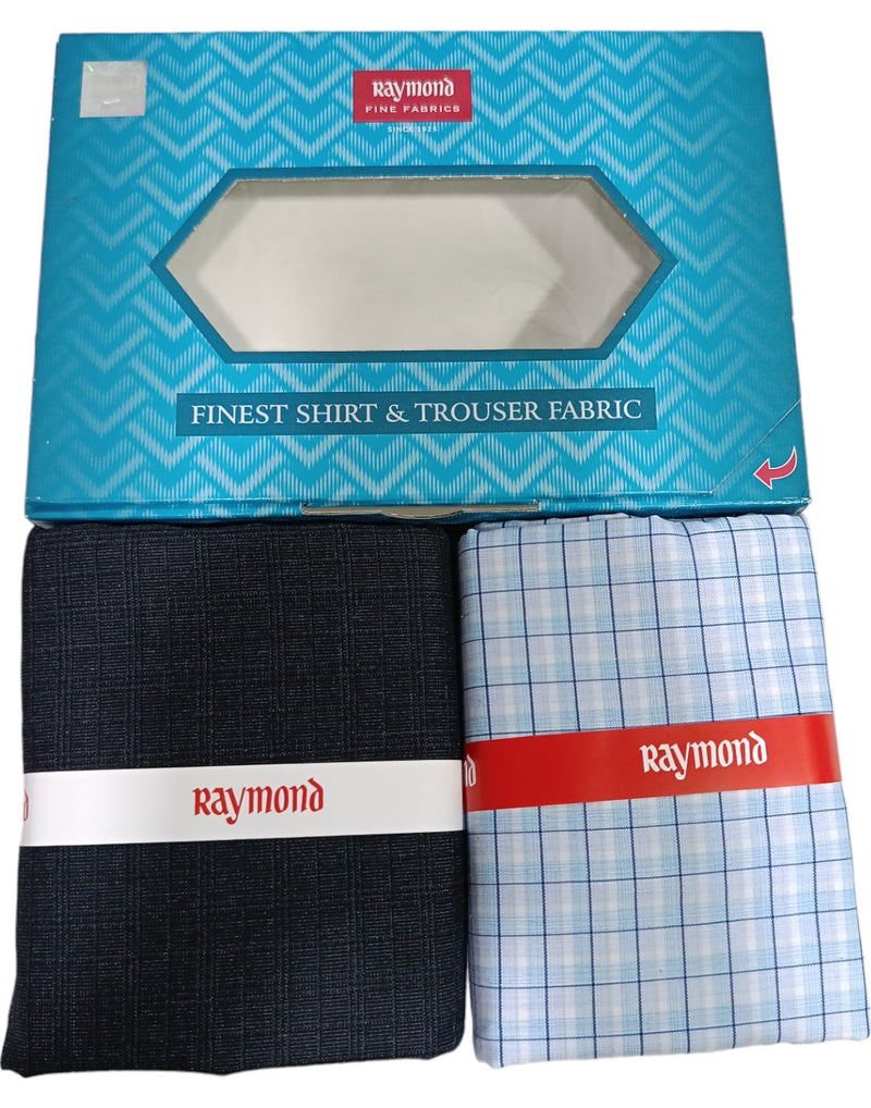 Raymond Unstitched Cotton  Checkered Shirt & Trouser Fabric