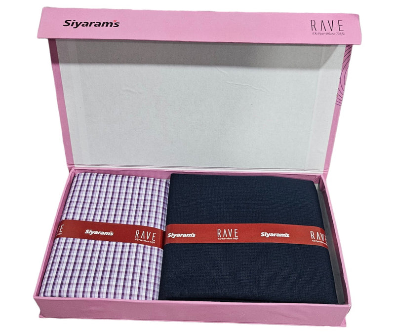 Siyaram"s Unstitched Cotton Checks Shirt & Trouser Fabric.