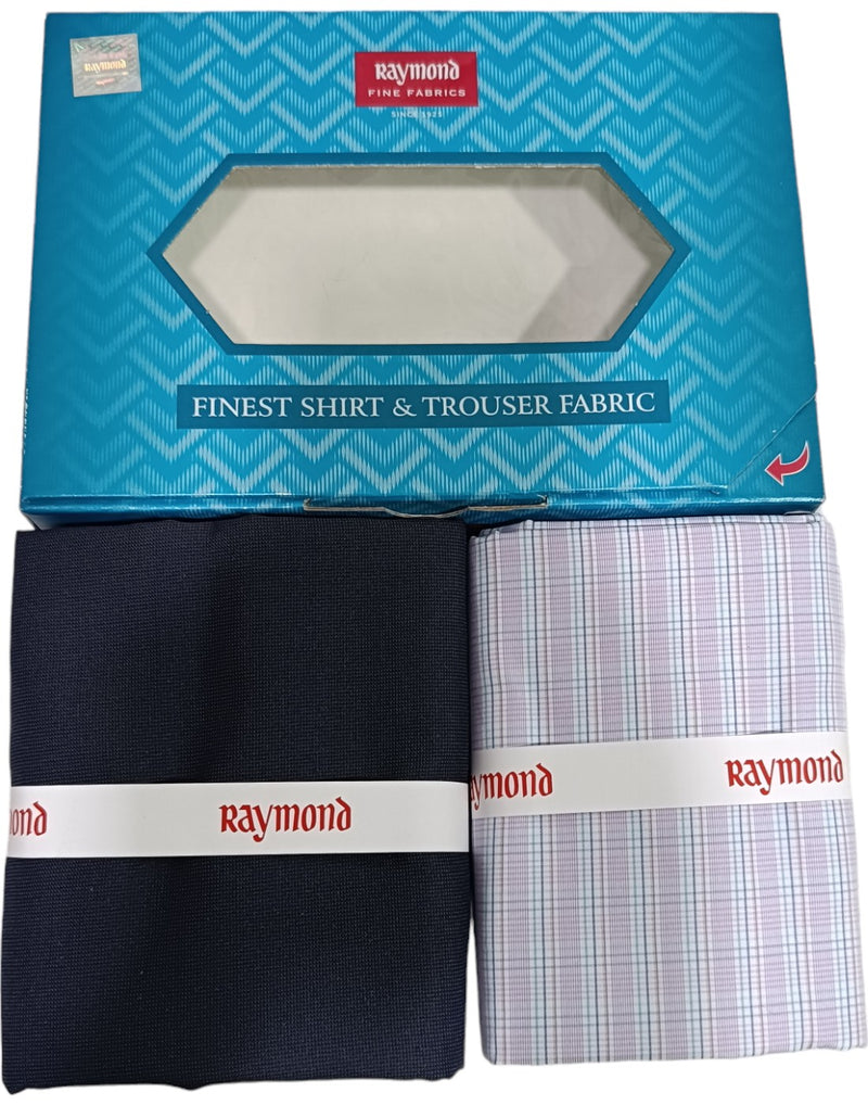 Raymond Unstitched Cotton  Checkered Shirt & Trouser Fabric