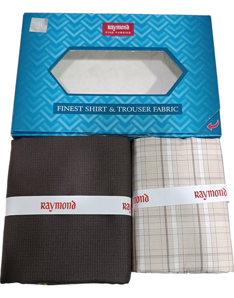 Raymond Unstitched Cotton  Checkered Shirt & Trouser Fabric