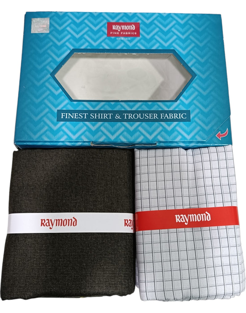 Raymond Unstitched Cotton  Checkered Shirt & Trouser Fabric