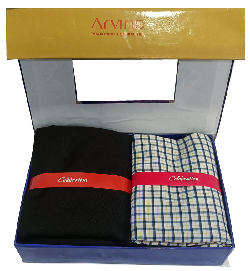 Latest Arvind Checkered Shirt & Trouser Fabric