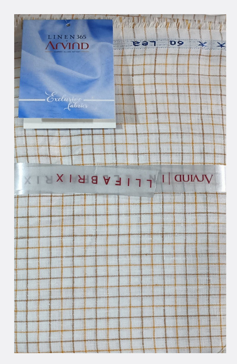 Arvind Linen Checkered Shirt Fabric