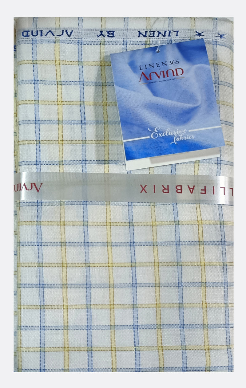 Arvind Linen Checkered Shirt Fabric