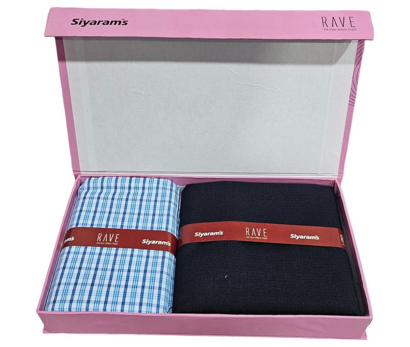 Siyaram"s Unstitched Cotton Checks Shirt & Trouser Fabric.