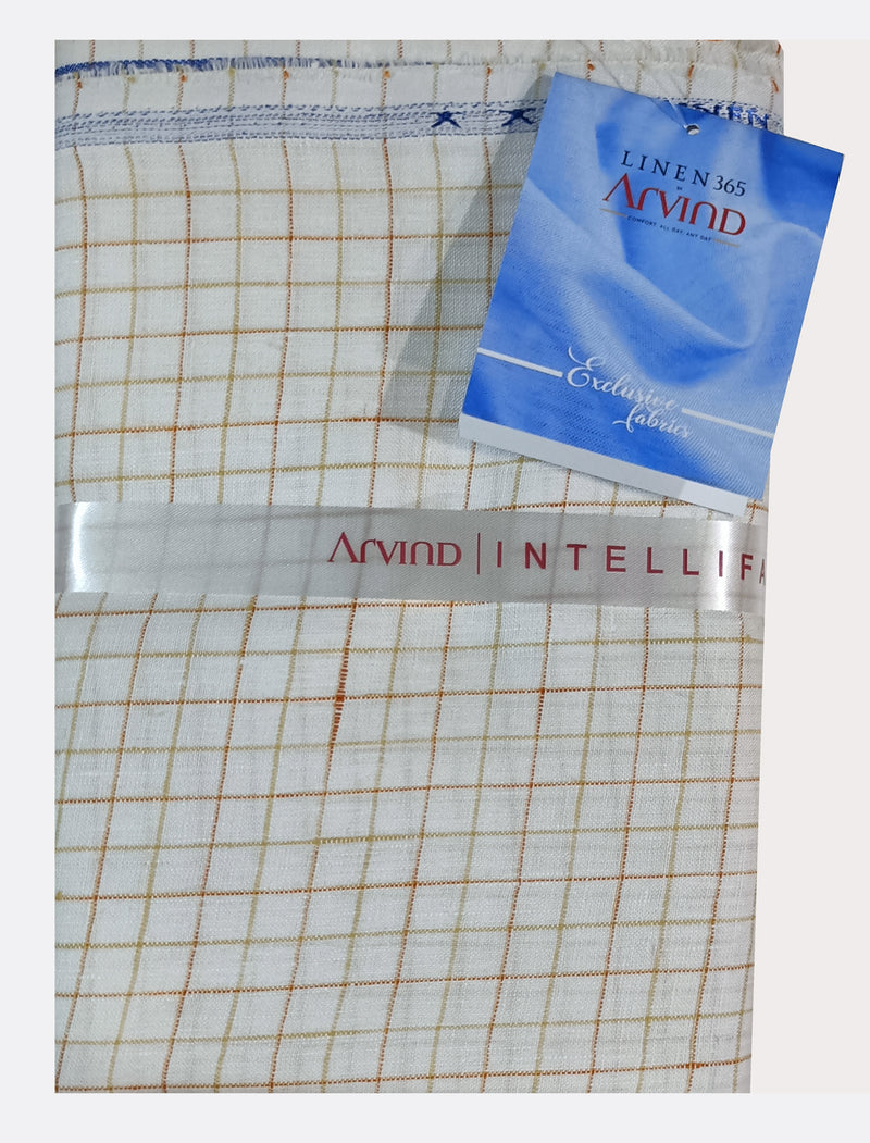 Arvind Linen Checkered Shirt Fabric