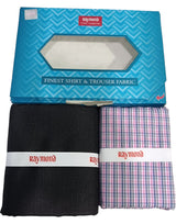 Raymond Unstitched Cotton  Checkered Shirt & Trouser Fabric