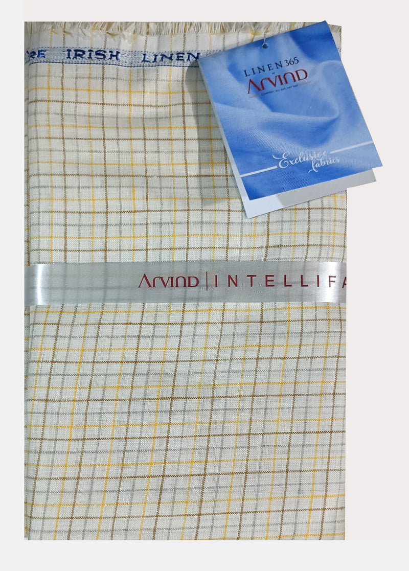 Arvind Linen Checkered Shirt Fabric