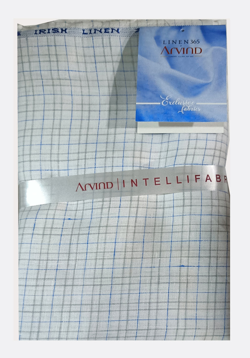 Arvind Linen Checkered Shirt Fabric