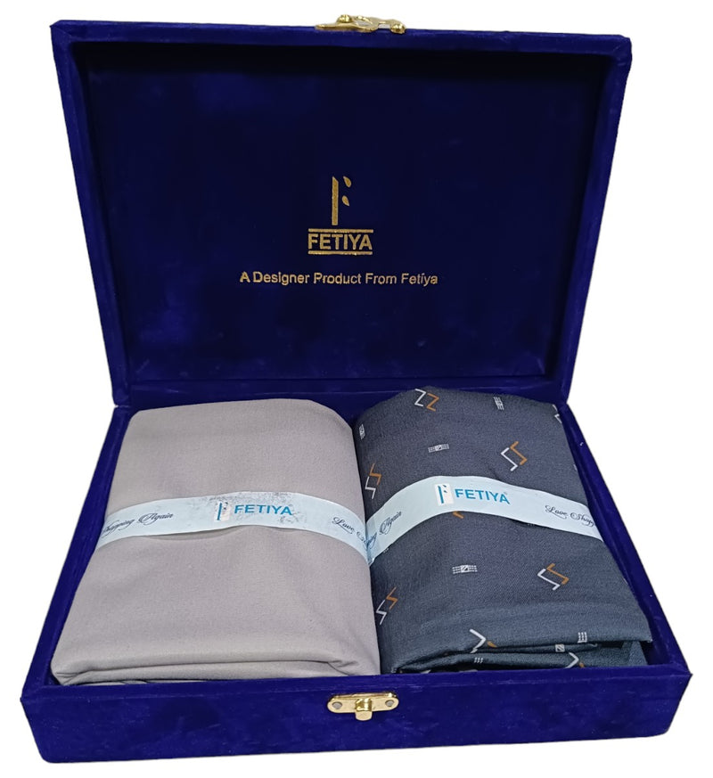 Fabulous Fetiya Unstitched Lycra Blend Shirt & Trouser Fabric Solid