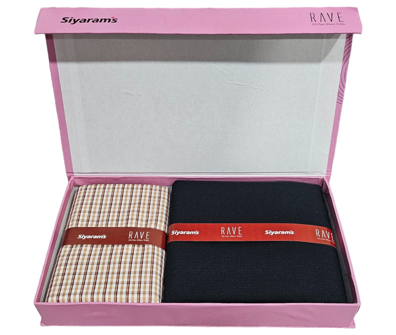 Siyaram"s Unstitched Cotton Checks Shirt & Trouser Fabric.