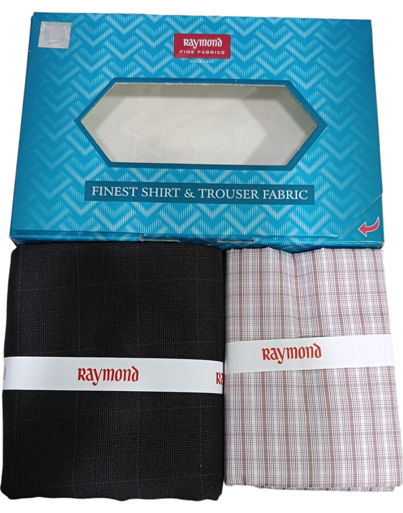 Raymond Unstitched Cotton  Checkered Shirt & Trouser Fabric