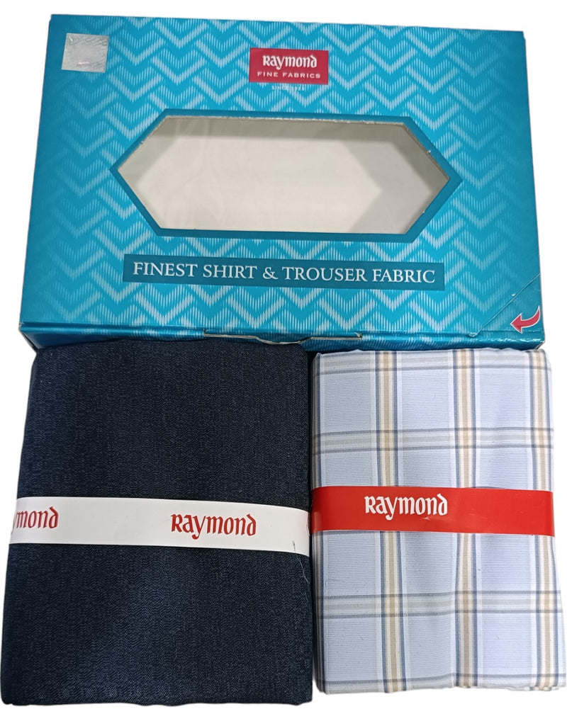 Raymond Unstitched Cotton  Checkered Shirt & Trouser Fabric