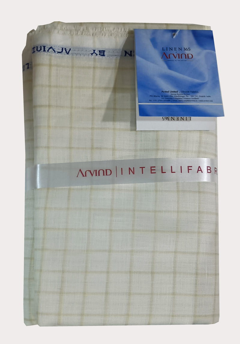 Arvind Linen Checkered Shirt Fabric