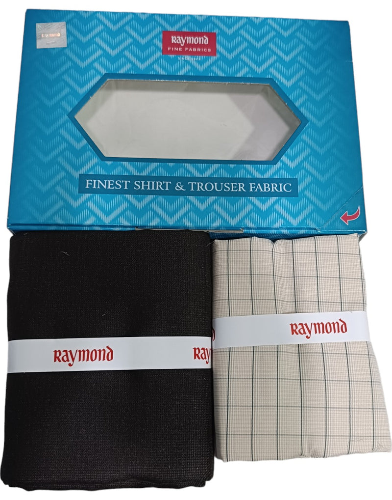 Raymond Unstitched Cotton  Checkered Shirt & Trouser Fabric