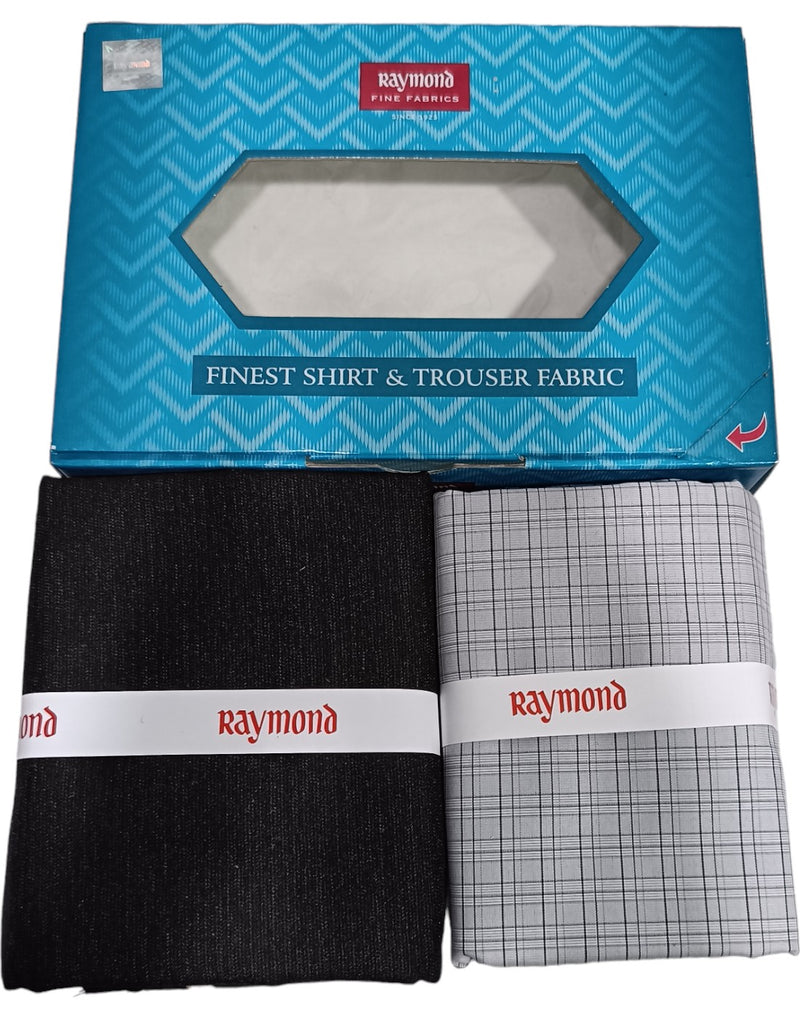 Raymond Unstitched Cotton  Checkered Shirt & Trouser Fabric