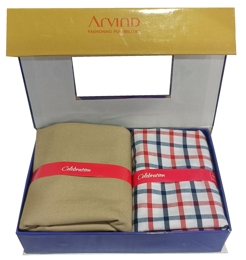 Latest Arvind Checkered Shirt & Trouser Fabric