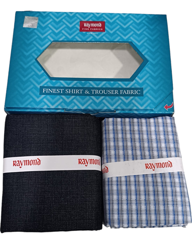 Raymond Unstitched Cotton  Checkered Shirt & Trouser Fabric