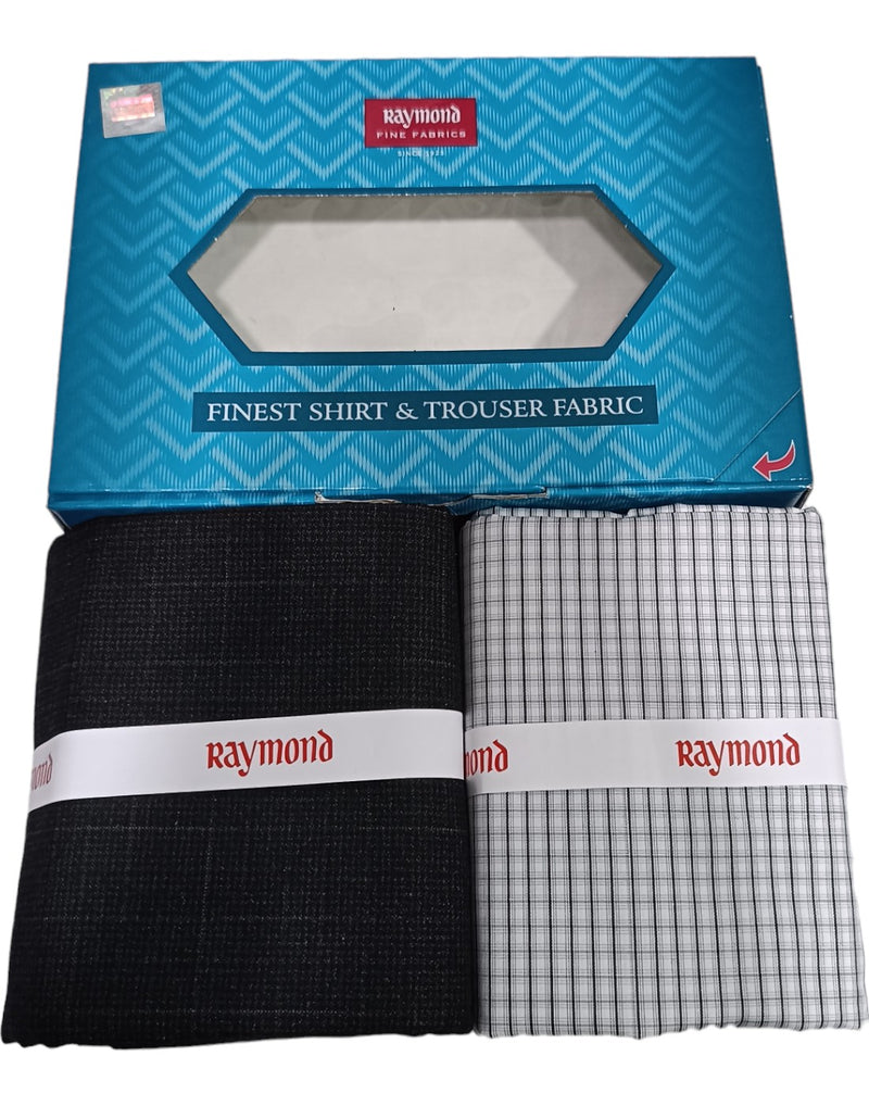 Raymond Unstitched Cotton  Checkered Shirt & Trouser Fabric