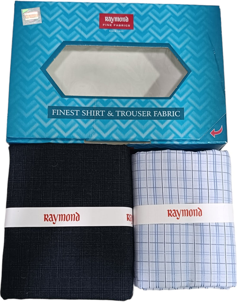 Raymond Unstitched Cotton  Checkered Shirt & Trouser Fabric