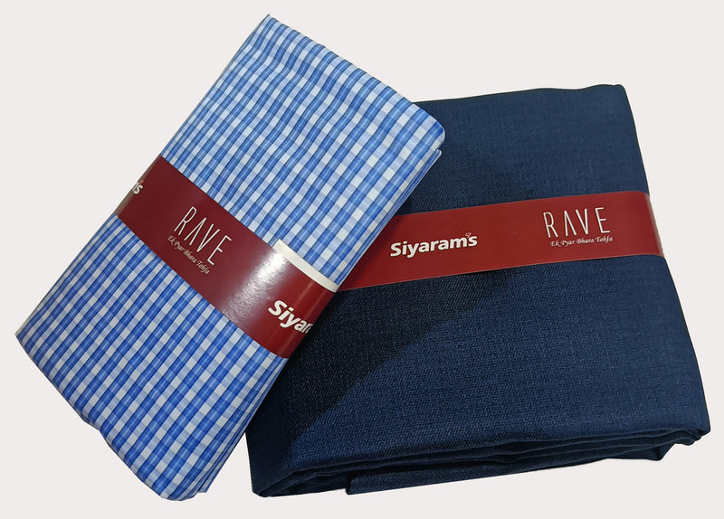 SIYARAM,S CHECKS PRINT SHIRT AND PANT FABRIC COMBO