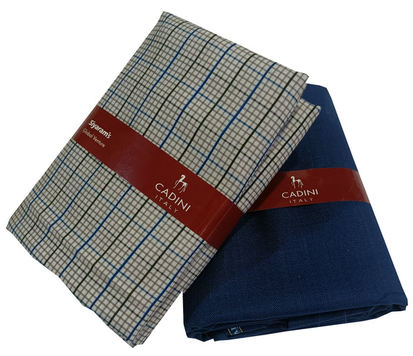 Siyaram Cadini Cotton Checks Shirt & Trouser Fabric (Unstitched)