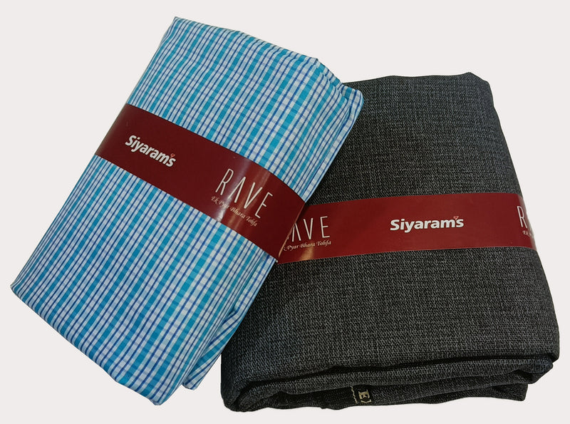 SIYARAM,S CHECKS PRINT SHIRT AND PANT FABRIC COMBO